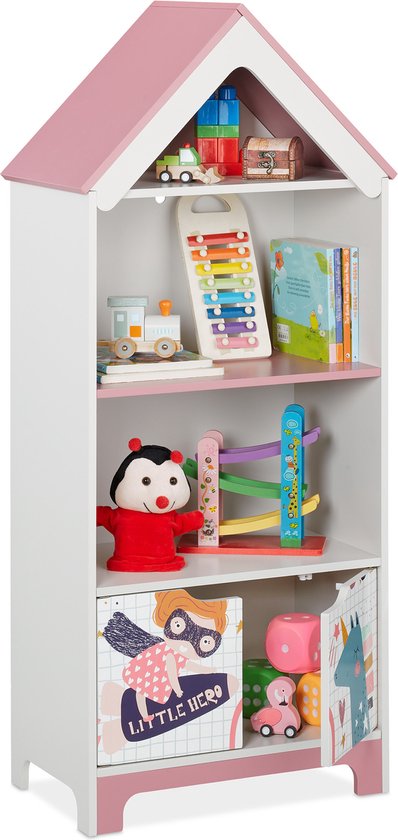 Bibliothèque pour enfants Relaxdays - petit support à jouets - porte-livres  pour