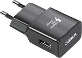 WiseQ Oplader voor o.a Samsung, HTC & Huawei - Quick Charge 3.0 - Snellader - Losse Adapter - Zwart