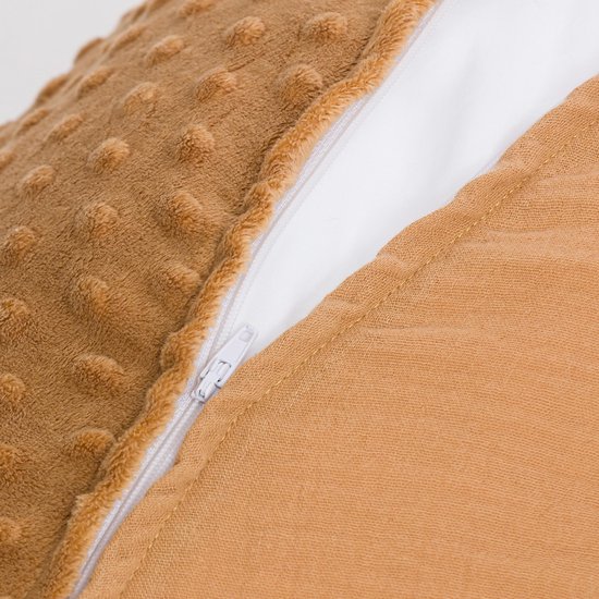 Snoozzz Voedingskussen Zijslaapkussen Lichaamskussen Premium kwaliteit - 185 cm - microparel vulling - luxe draagtas - Zachte velours met katoen - Camel Bubble van SNOO — afbeelding 3