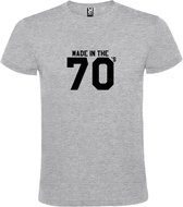 Grijs T shirt met print van " Made in the 70's / gemaakt in de jaren 70 " print Zwart size XXXXL