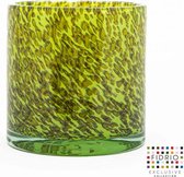 Design Vaas Cilinder - Fidrio FROGGY - glas, mondgeblazen bloemenvaas - diameter 17 cm hoogte 18 cm