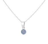 ARLIZI 2073 Collier pendentif cristal Swarovski opale bleue - argent massif - 44 cm