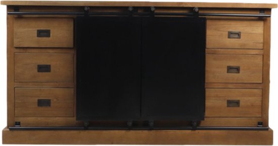 Dressoir - Sideboard - Kast - Kasten - Teakhout - Opbergkasten met Deuren - Opbergkast - Industrieel - 180 cm breed