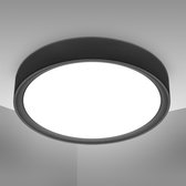 B.K.Licht - Plafondlamp - zwart - plafonniére met 1 lichtpunt - Ø25cm - 4.000K - 1.200Lm- 12W