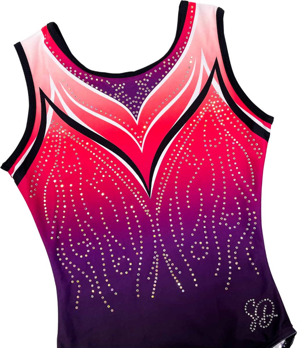 Sparkle&Dream Turnpakje Kyla Paars Roze - AME | maat 176-XS - Gympakje voor Turnen en Gymnastiek