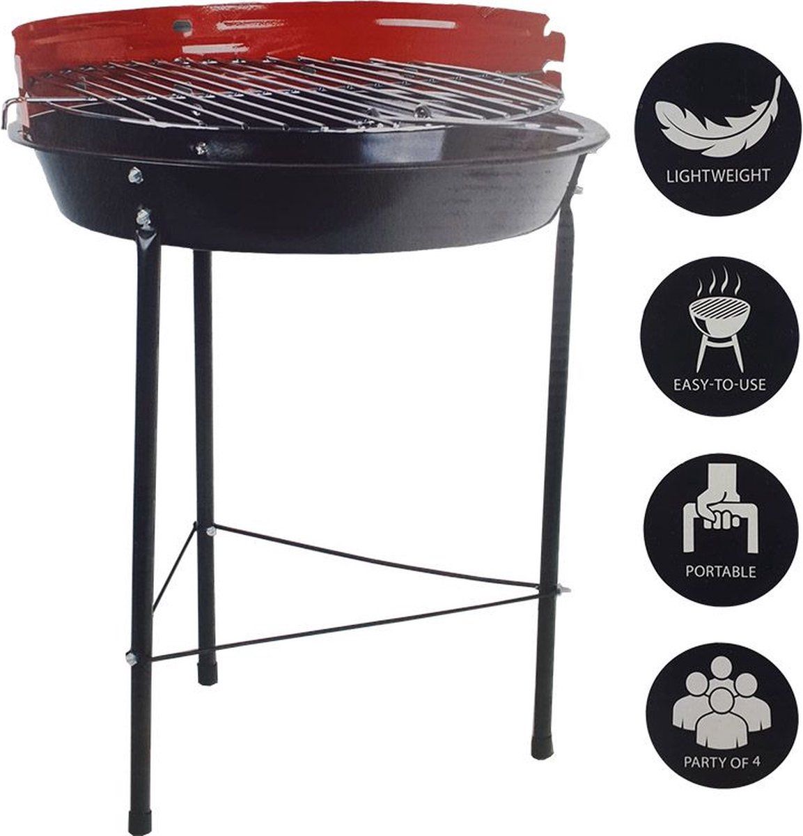 Oneiro’s Luxe Barbecuegrill - draagbare BBQ - ⌀ 33x43 cm- zomer - grillen - tuin - koken – tafelen