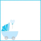 Geboortetegel op maat jongen met kinderwagen 15 x 15 cm - kraamcadeau - geboorte cadeau - baby geboorte cadeau
