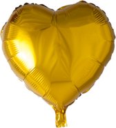 Folieballon - Hart - Goud - 45cm - Zonder vulling