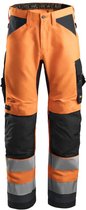 Snickers 6331 AllroundWork, Pantalon de travail haute visibilité+, Classe 2 - Oranje, Haute visibilité/ Grijs acier - 108
