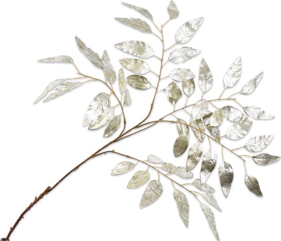 Silk-ka Kunstbloem-Zijde Bloem Eucalyptus Tak Zilver 106 cm