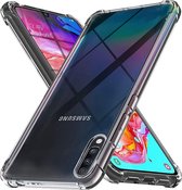 LuxeBass Hoesje geschikt voor Samsung Galaxy A70 - Anti Shock - Silicone case - Kunststof - Soft cover - Schokbestendig - Transparant