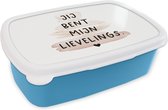 Broodtrommel Blauw - Lunchbox - Brooddoos - Quotes - Spreuken - Relatie - Jij bent mijn lievelings - 18x12x6 cm - Kinderen - Jongen