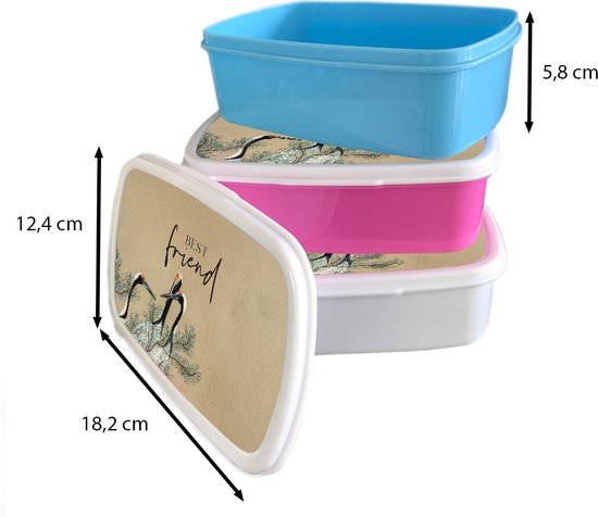 Boîte à lunch Blauw - Boîte à lunch - Boîte à pain - Best ami - Citations - Énonciations - Amitié - Meilleurs amis - 18x12x6 cm - Enfants - Garçon