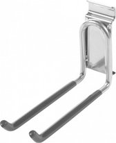 dubbele ophanghaak lang Walltech 16 cm staal zilver