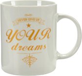 mok Your Dreams 350 ml porselein wit/goud