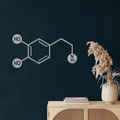 Wanddecoratie |Dopamine Molecule  decor | Metal - Wall Art | Muurdecoratie | Woonkamer |Zilver| 76x38cm