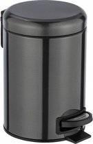 pedaalemmer Leman 3 liter 17 x 22,5 x 25 cm staal zwart