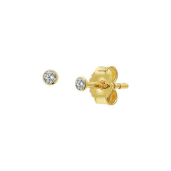 N-joy style tendance Boucles d'oreilles en or jaune 14 carats avec zircone 3221