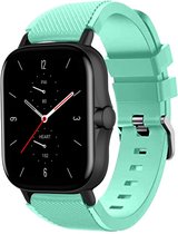 Siliconen Smartwatch bandje - Geschikt voor  Amazfit GTS 2 siliconen bandje - aqua - Strap-it Horlogeband / Polsband / Armband