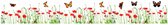 muursticker Flowers 30 x 200 cmÂ vinyl rood/groen