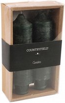 kaarsen Vela 12,5 cm wax donkergroen 2 stuks