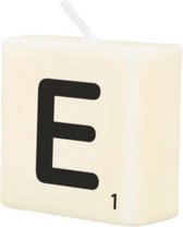 kaars Scrabble letter E wax 2 x 4 cm zwart/wit