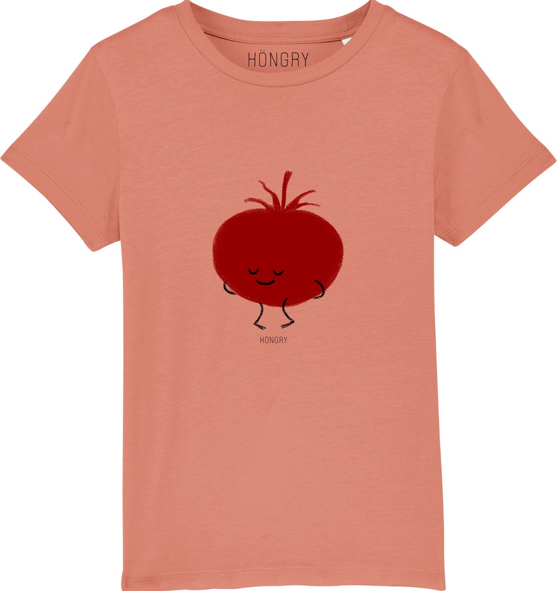 HÖNGRY Teddy Tomaat - T-shirt - 7-8 jaar - Biokatoen