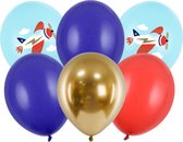Partydeco ballonnen - Vliegtuig (6 stuks)