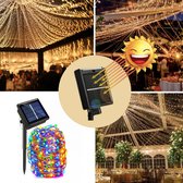 Oneiro’s Luxe Fairy Lights SUN Multi 31.5 Meter 300 LED op Zonneenergie  - Warm wit - Tuinverlichting - Lichtsnoer voor buiten - zwart - prikspot - zonne-energie – LED – zomer – tuinverlichti