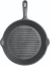 grillpan Deluxe 24 cm gietijzer grijs