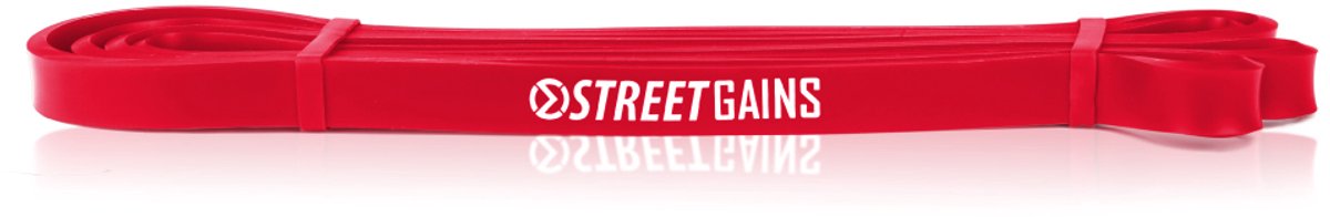 StreetGains® Weerstandsband - Resistance Band 5-20 kg - Rood - Light Fitness Elastiek voor Calisthenics, CrossFit, Krachttraining & Pull-Ups