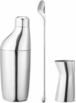 cocktailset Sky 4,4 x 8,5 cm RVS zilver 3-delig