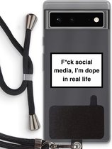 Case Company® - Google Pixel 6 hoesje met Koord - I'm dope - Telefoonhoesje met Zwart Koord - Bescherming aan alle Kanten en Over de Schermrand