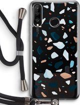 Case Company® - Huawei P30 Lite hoesje met Koord - Terrazzo N°13 - Telefoonhoesje met Zwart Koord - Bescherming aan alle Kanten en Over de Schermrand