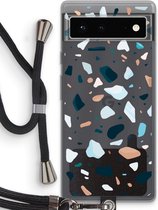 Case Company® - Google Pixel 6 hoesje met Koord - Terrazzo N°13 - Telefoonhoesje met Zwart Koord - Bescherming aan alle Kanten en Over de Schermrand