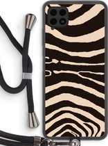 Case Company® - Samsung Galaxy A22 4G hoesje met Koord - Arizona Zebra - Telefoonhoesje met Zwart Koord - Bescherming aan alle Kanten en Over de Schermrand