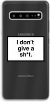 Case Company® - Samsung Galaxy S10 5G hoesje - Don't give a shit - Soft Cover Telefoonhoesje - Bescherming aan alle Kanten en Schermrand