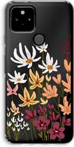 Case Company® - Google Pixel 5 hoesje - Painted wildflowers - Soft Cover Telefoonhoesje - Bescherming aan alle Kanten en Schermrand