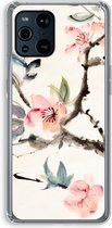 Case Company® - OPPO Find X3 Pro hoesje - Japanse bloemen - Soft Cover Telefoonhoesje - Bescherming aan alle Kanten en Schermrand