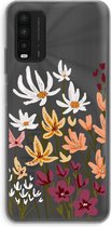 Case Company® - Xiaomi Redmi 9T hoesje - Painted wildflowers - Soft Cover Telefoonhoesje - Bescherming aan alle Kanten en Schermrand