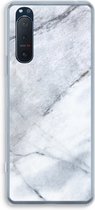 Case Company® - Sony Xperia 5 II hoesje - Witte marmer - Soft Cover Telefoonhoesje - Bescherming aan alle Kanten en Schermrand