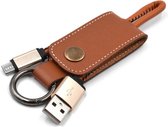 USB naar Micro USB 2-in-1 sleutelhanger Leatherlook