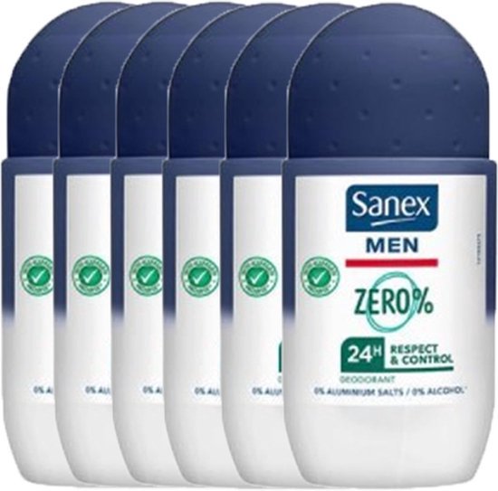 Sanex Deo Roller Zero Men - Voordeelverpakking 6 x 50 ML | bol