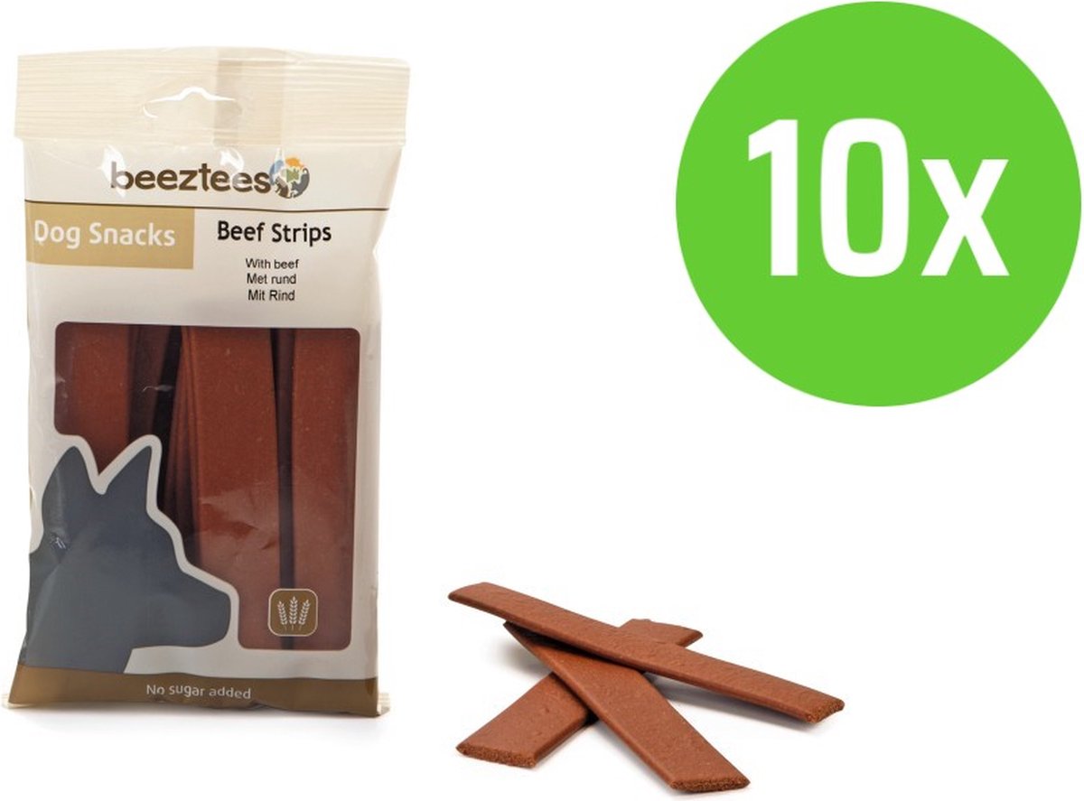 Beeztees Beef Strips - hondensnack - 150 gram -10 verpakkingen