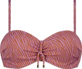 Zumba Zebra bandeau bikinitop Roze, Paars maat 40E (80E)
