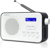 LEMEGA PR2 Draagbare DAB/DAB+ en FM Digitale Radio, Draagbare Digit Radio, Personal Pocket DAB Radio, Wekker, 40 Voorkeuzestations, Koptelefoon-Out, Batterijen en Netvoeding - Zwart