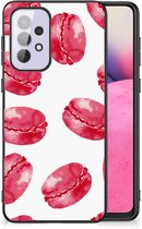 GSM Hoesje Geschikt voor Samsung Galaxy A33 5G Hoesje Bumper met Zwarte rand Pink Macarons