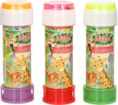 6x Jungle/safari dieren bellenblaas flesjes met spelletje 60 ml voor kinderen - Uitdeelspeelgoed - Grabbelton speelgoed