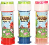3x Bouteilles à bulles animaux de la ferme avec jeu 60 ml pour enfants - Jouets distributeurs - speelgoed à saisir
