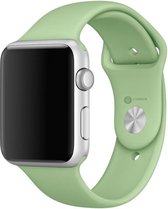 Siliconen Sportbandje | Geschikt voor Apple Watch | 38 mm | 40 mm | 41 mm | S/M | iWatch bandje | Horlogebandje | Series 1 2 3 4 5 6 7 SE | Roestvrij - Mint Groen - Mintgroen